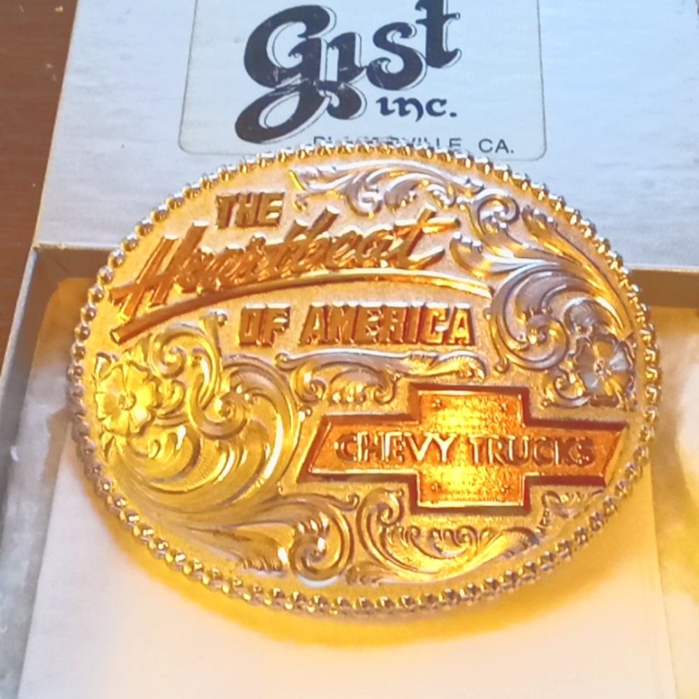 Chevrolet 22 carat gold and sterling silver overlay. Gist inc.